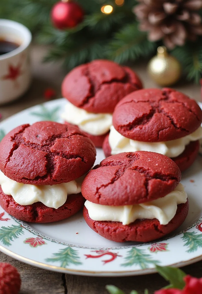10 Easy Red Velvet Cookie Recipes for Soft Chewy Festive Treats - 3. Red Velvet Cookie Sandwiches