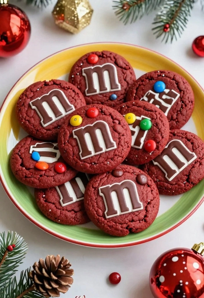 10 Easy Red Velvet Cookie Recipes for Soft Chewy Festive Treats - 7. Red Velvet M&M Cookies
