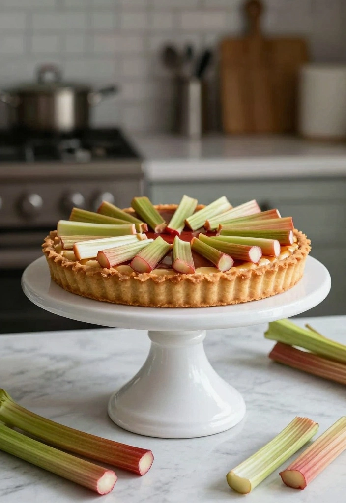 10 Frozen Rhubarb Baking Recipes for Bright Sweet Tart Flavor - 10. Rhubarb Tart with Almond Crust