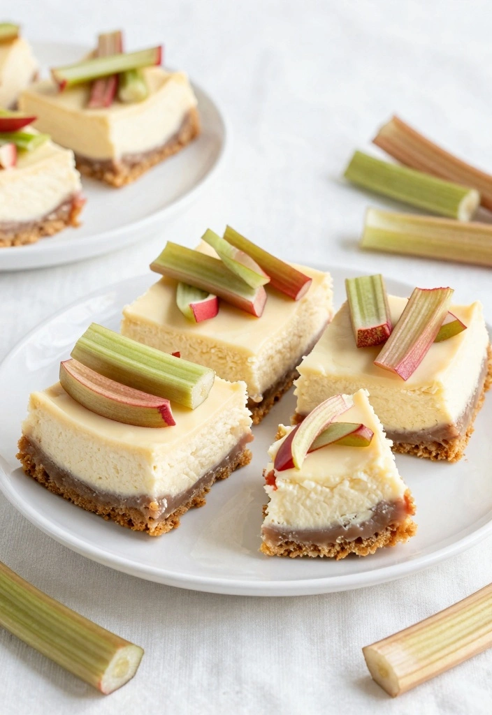 10 Frozen Rhubarb Baking Recipes for Bright Sweet Tart Flavor - 9. Rhubarb Cheesecake Bars