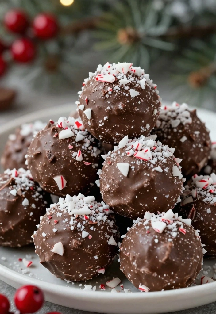 10 Holiday Cookie Truffle Recipes for Rich Bite-Sized Treats - 1. Vegan Chocolate Peppermint Truffles