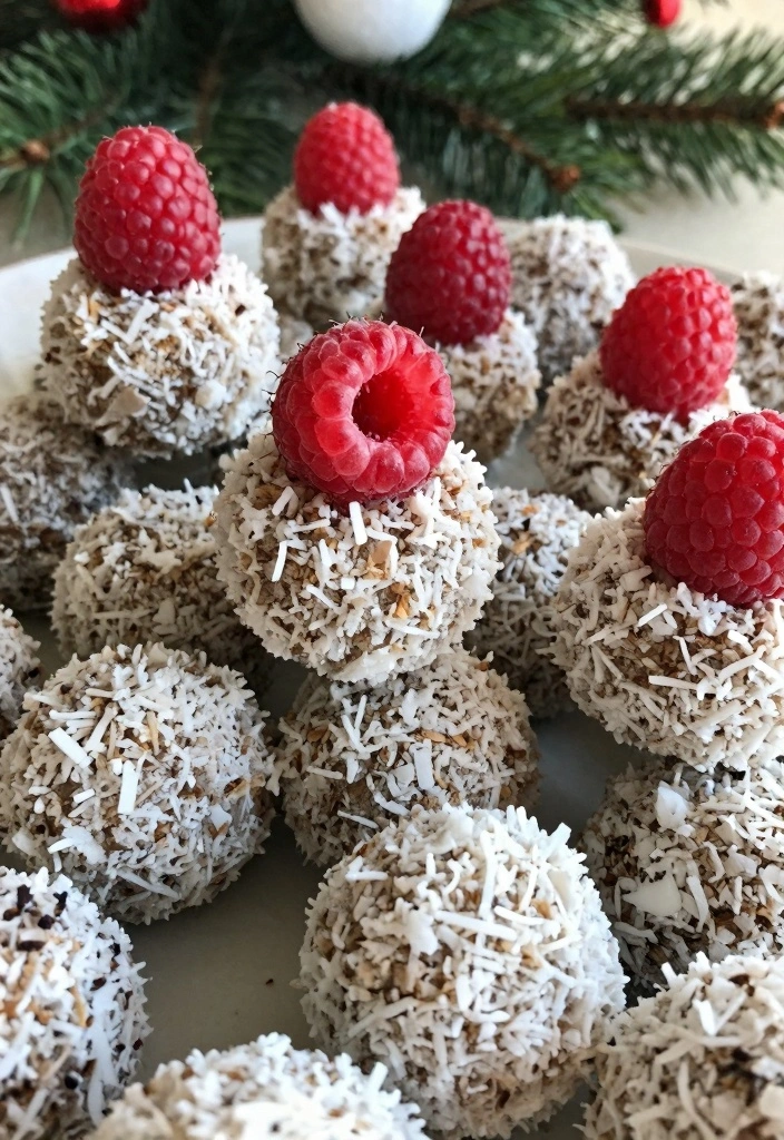 10 Holiday Cookie Truffle Recipes for Rich Bite-Sized Treats - 9. Raspberry Coconut Truffles