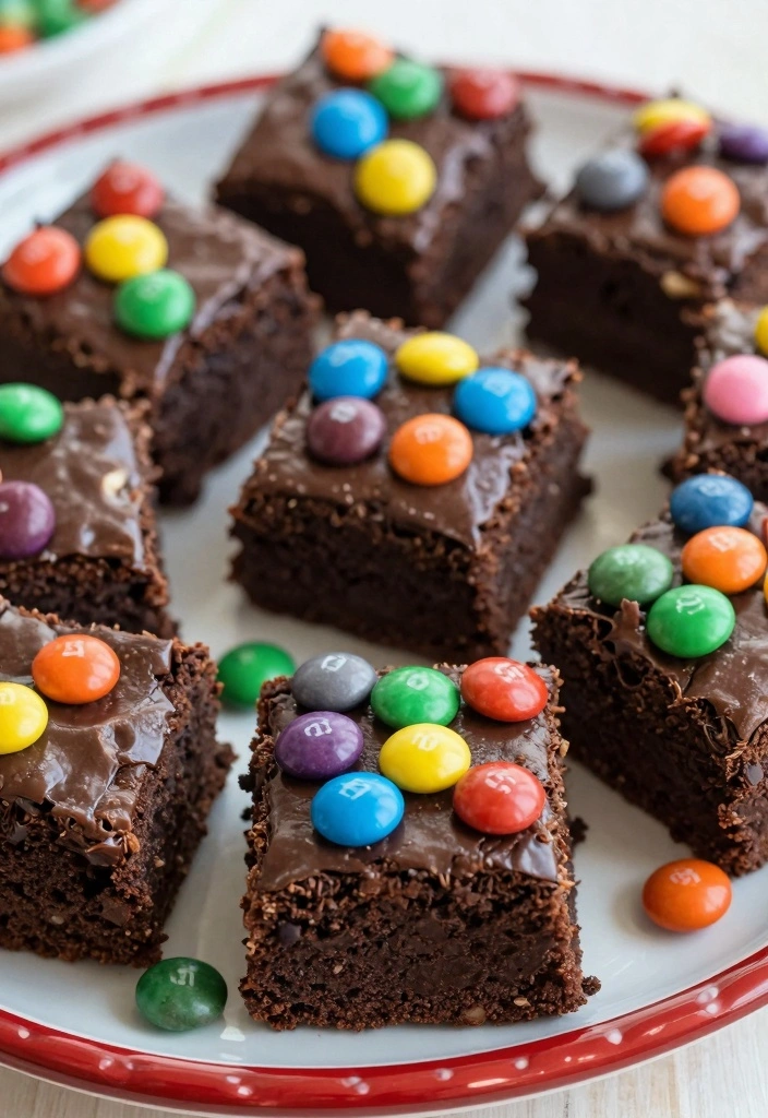 10 Holiday M&M Baking Recipes for Fun Colorful Festive Treats - 7. M&M Brownie Bites