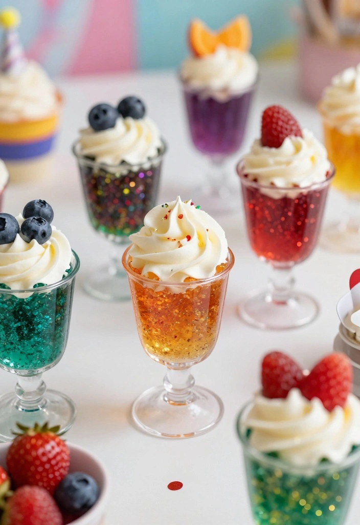 10 Kids Baking Party Recipes for Fun Easy Colorful Treats 10. Glittery Gelatin Cups