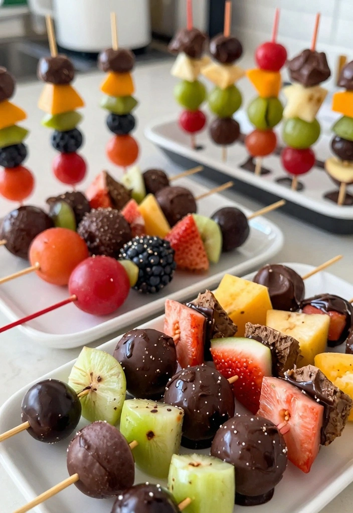 10 Kids Baking Party Recipes for Fun Easy Colorful Treats 4. Chocolate Dipped Fruit Kabobs