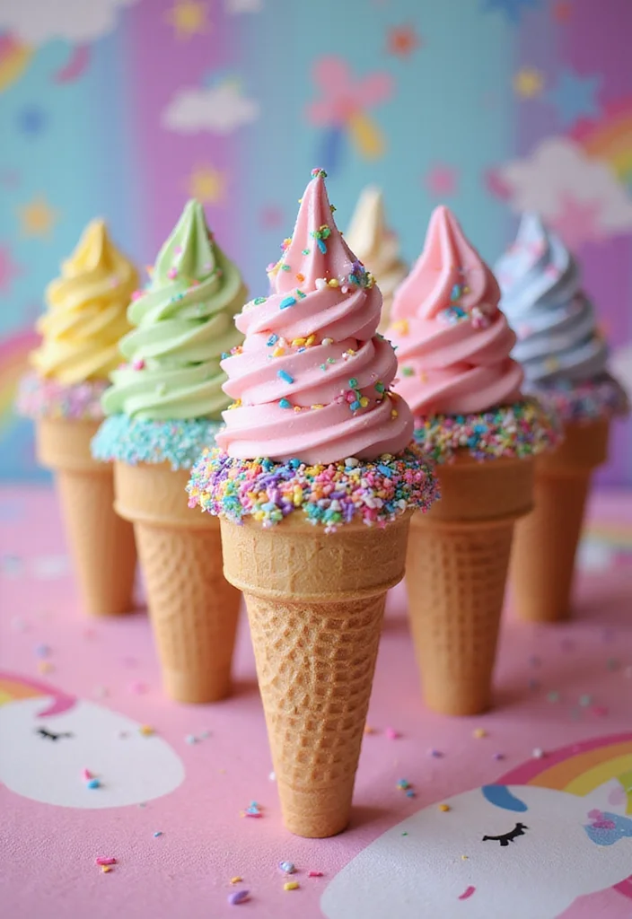 10 Kids Baking Party Recipes for Fun Easy Colorful Treats 7. Magical Unicorn Ice Cream Cones