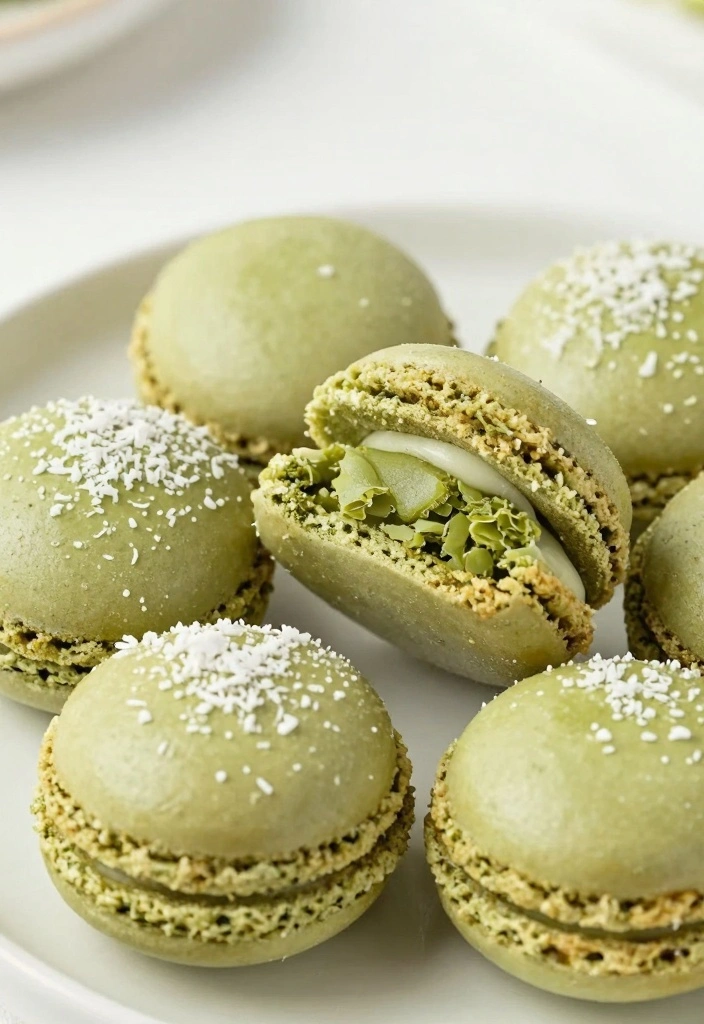 10 Matcha Tea Baking Recipes for Earthy Green Sweet Treats - 2. Matcha Coconut Macaroons
