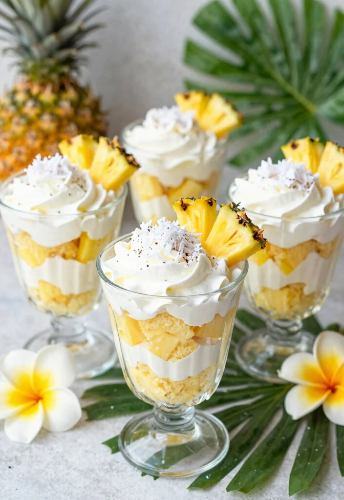 10 Pineapple Coconut Dump Cake Recipes with Tropical Flavor - 9. Pineapple Coconut Dump Cake Parfaits 1