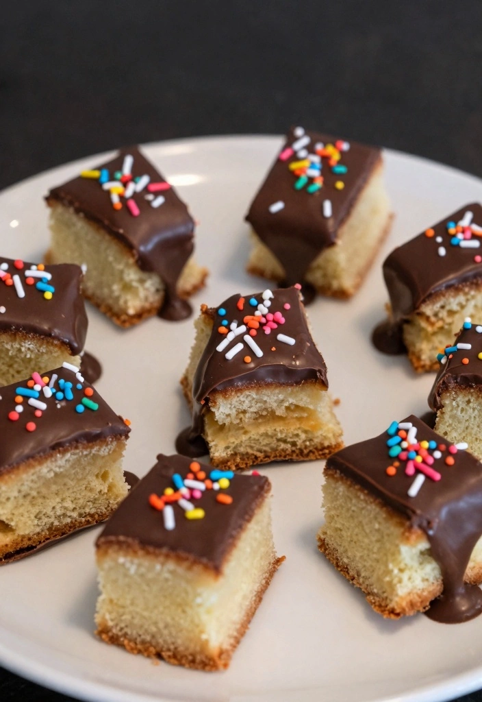 10 Recipes With Angel Food Cake for Light Sweet Creative Desserts - 4. Chocolate Dipped Angel Food Cake Bites