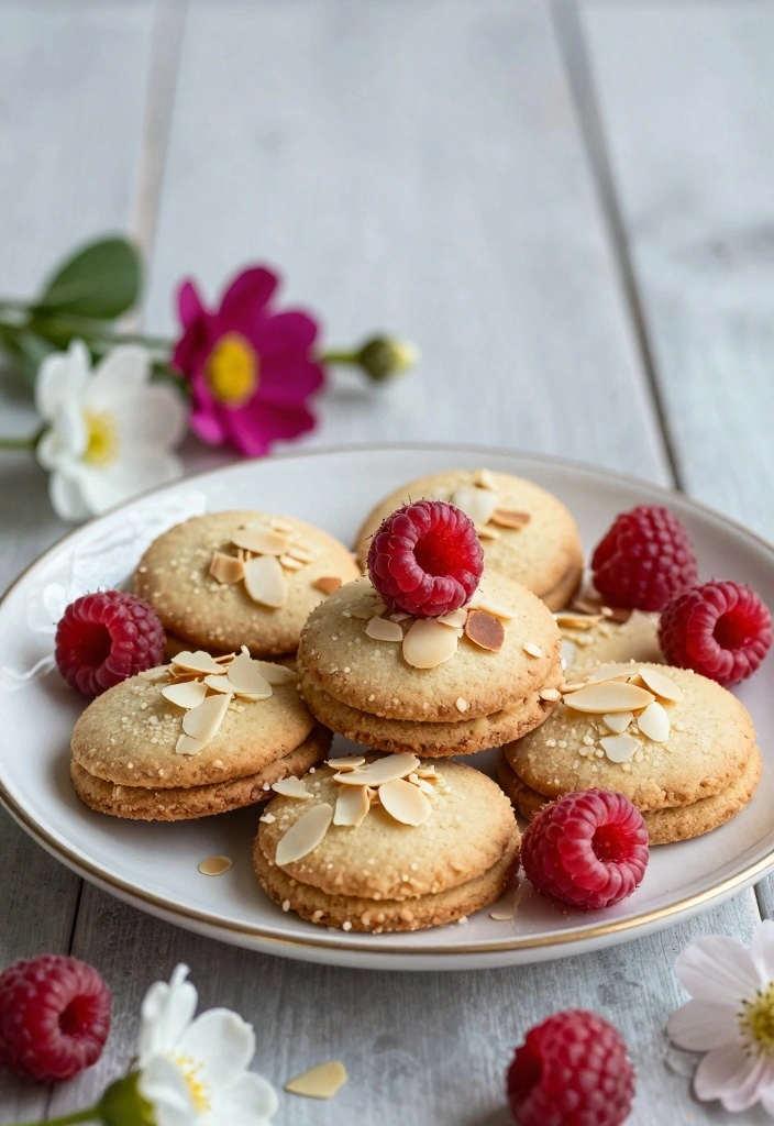 10 Spring Themed Cookie Recipes for Bright Fresh Festive Bakes 3. Raspberry Almond Shortbread Cookies