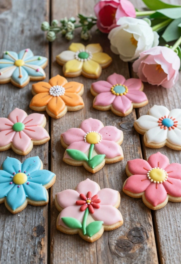 10 Spring Themed Cookie Recipes for Bright Fresh Festive Bakes 6. Spring Flower Cookies
