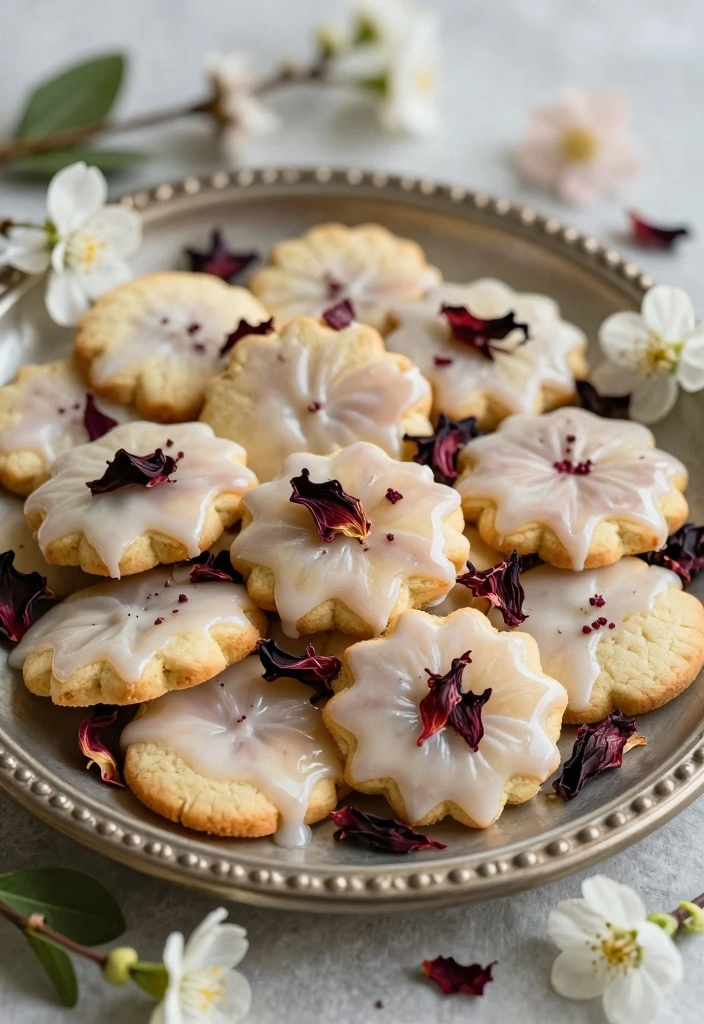 10 Spring Themed Cookie Recipes for Bright Fresh Festive Bakes 9. Hibiscus Iced Cookies