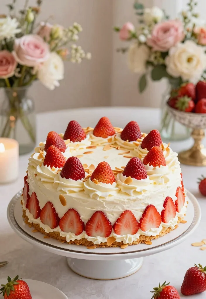 10 Strawberry Poke Cake Recipes with Sweetened Condensed Milk - 10. Strawberry Almond Poke Cake 1