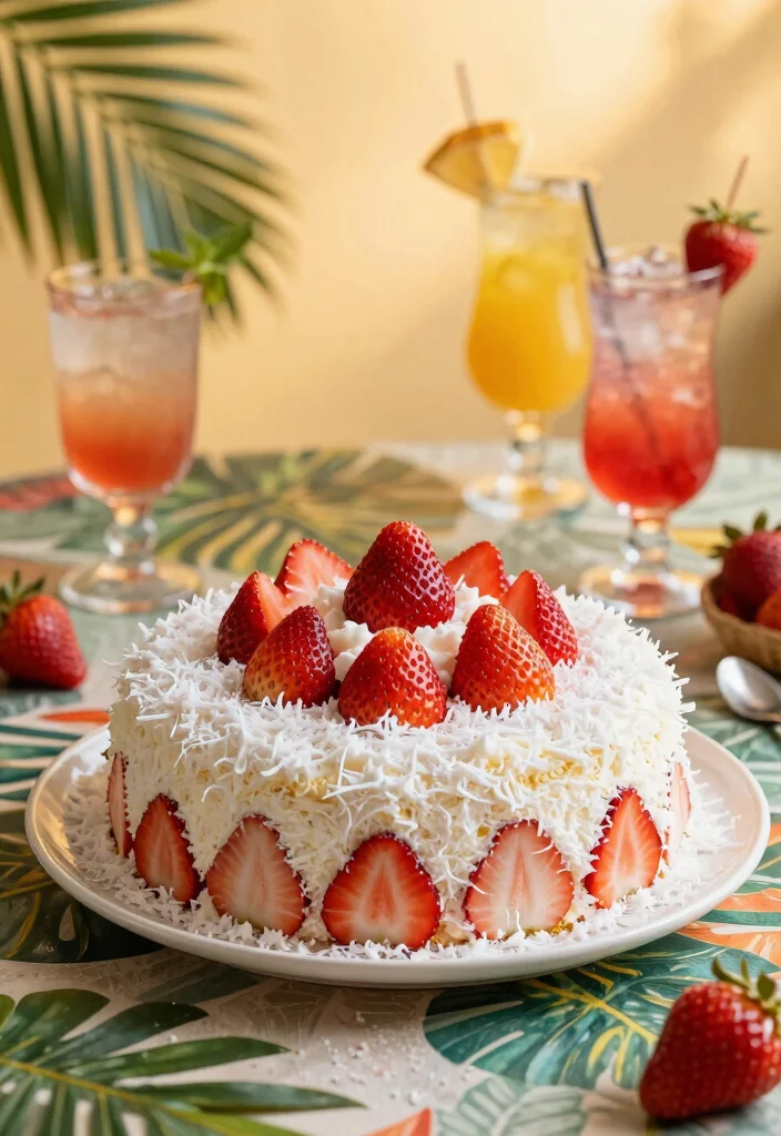 10 Strawberry Poke Cake Recipes with Sweetened Condensed Milk - 7. Strawberry Coconut Poke Cake 1
