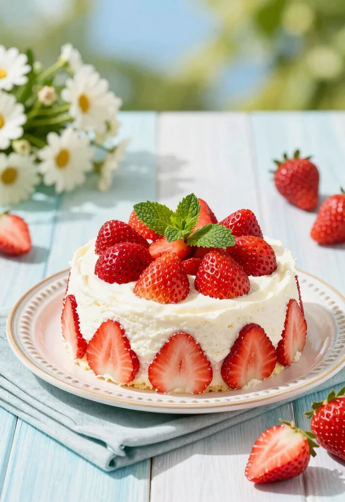 10 Strawberry Poke Cake Recipes with Sweetened Condensed Milk - 9. Strawberry Mint Poke Cake 1