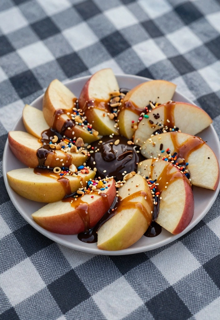 10 Two Apple Recipes for Simple Dual Flavor Apple Desserts - 4. Caramel Apple Nachos