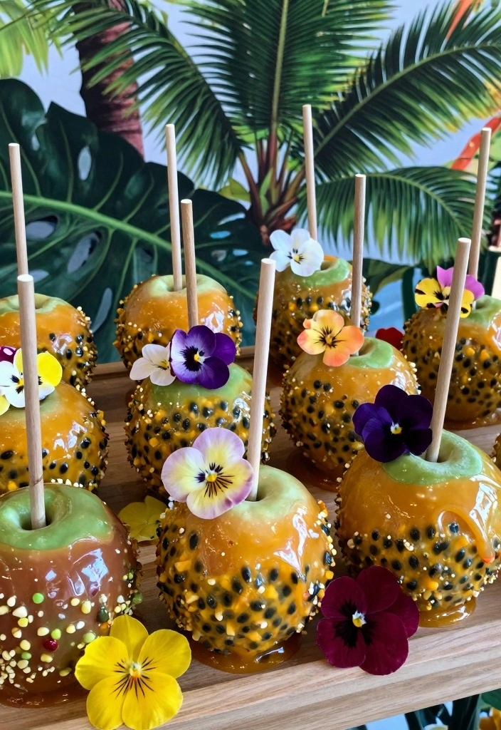 10 Unique Candy Apple Recipes for Creative Colorful Treats 10. Tropical Passionfruit Surprise