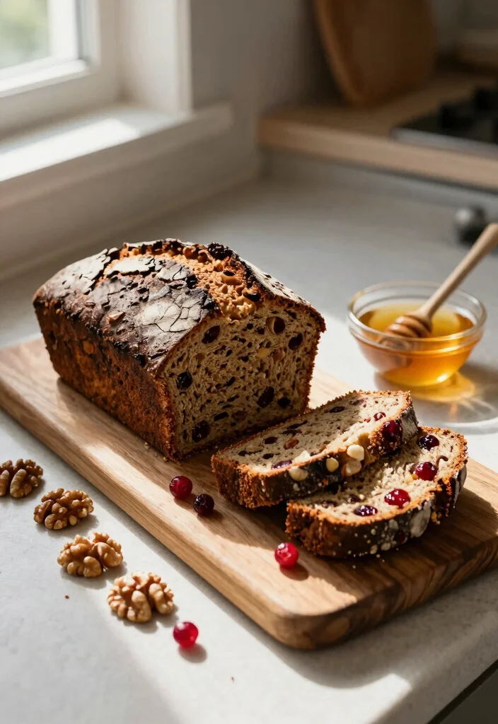 10 Walnut Cranberry Bread Recipes with Rustic Texture - 2. Whole Wheat Walnut Cranberry Bread 1