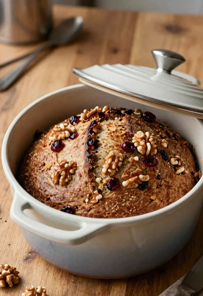 10 Walnut Cranberry Bread Recipes with Rustic Texture - 3. No-Knead Walnut Cranberry Bread 1