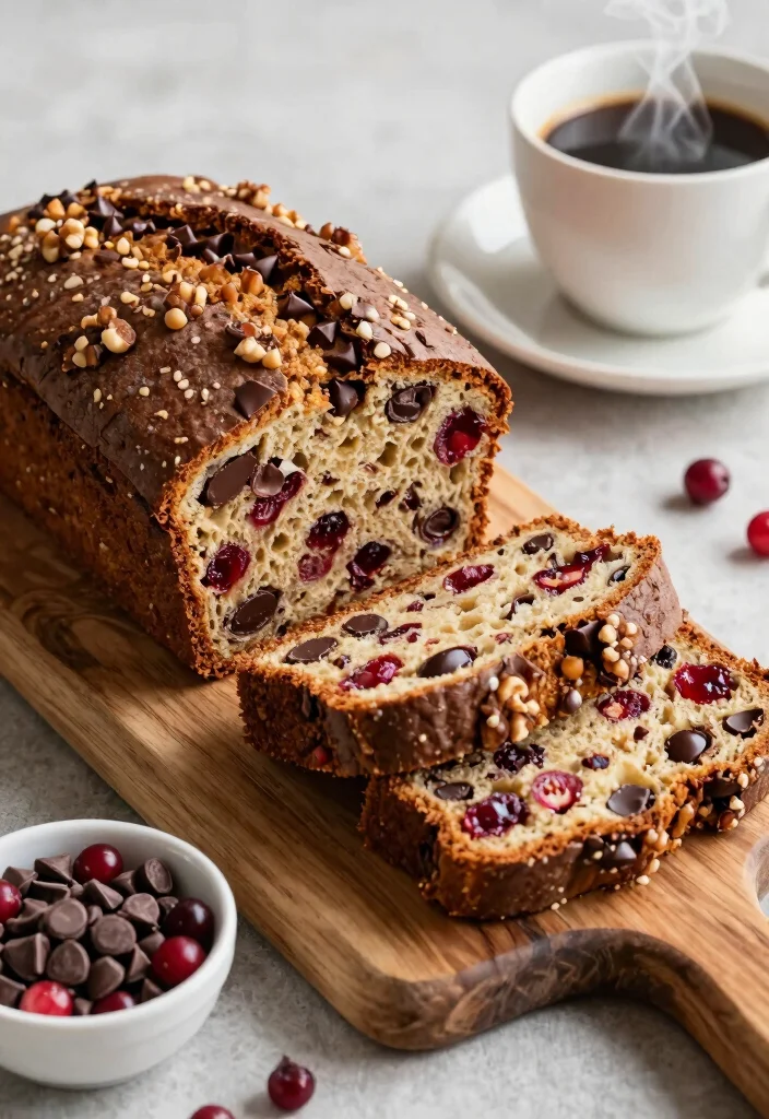 10 Walnut Cranberry Bread Recipes with Rustic Texture - 7. Chocolate Chip Walnut Cranberry Bread 1
