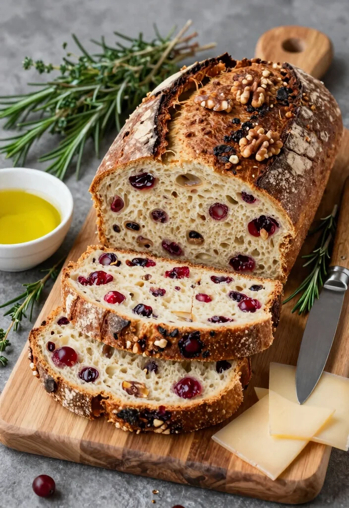 10 Walnut Cranberry Bread Recipes with Rustic Texture - 9. Savory Walnut Cranberry Bread 1