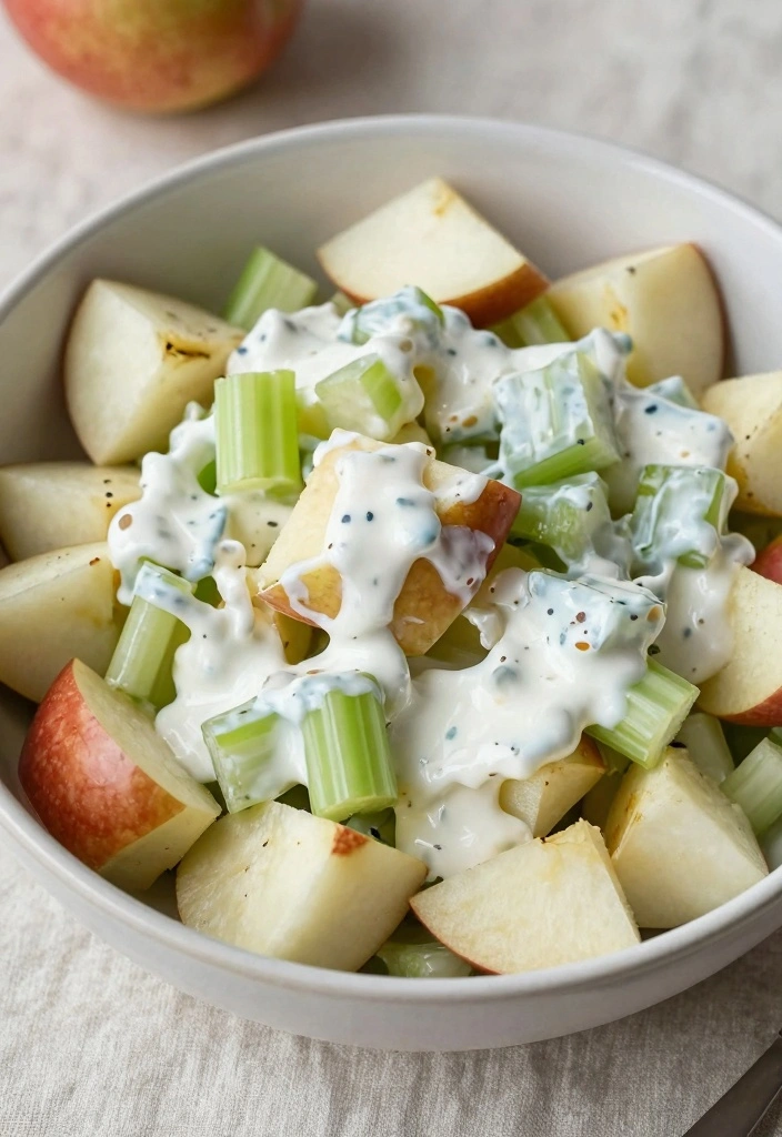 10 Winter Apple Salad Recipes for Crisp Fresh Seasonal Bowls - 5. Apple and Celery Salad with Yogurt Dressing