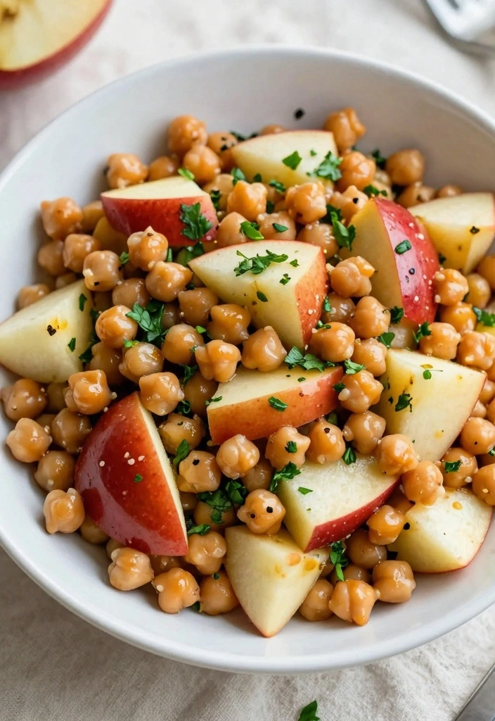10 Winter Apple Salad Recipes for Crisp Fresh Seasonal Bowls - 7. Spicy Apple and Chickpea Salad