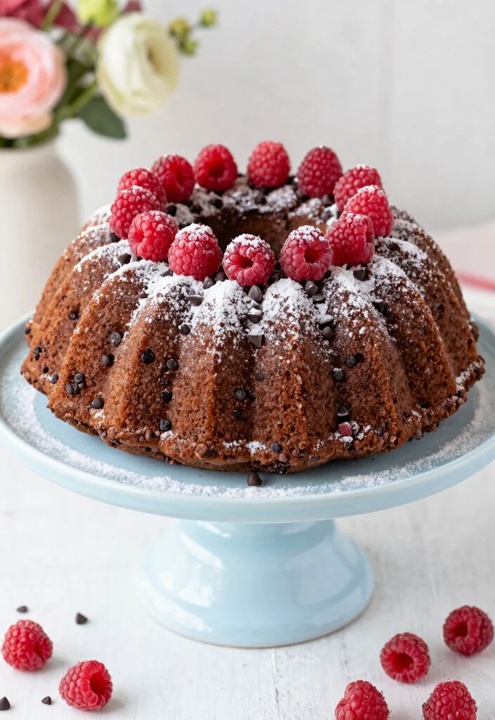 12 Chocolate Chip Bundt Cake Recipes for Sharing - 10. Raspberry Chocolate Chip Bundt Cake 1