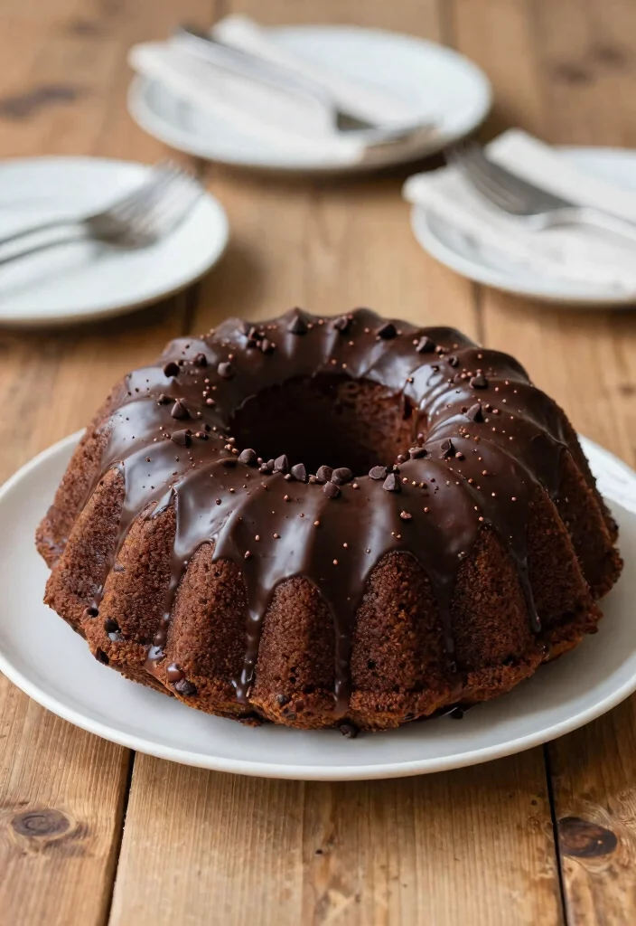 12 Chocolate Chip Bundt Cake Recipes for Sharing - 2. Double Chocolate Chip Bundt Cake 1