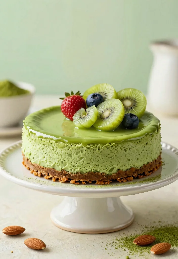 12 Delicious Vegan Easter Baking Recipes for Springtime Celebrations - 11. Matcha Almond Cheesecake 1