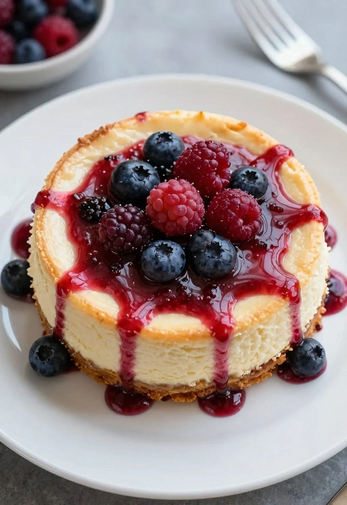 12 Springform Pan Cake Recipes for Perfect Cheesecakes and Tortes - 5. Vanilla Bean Cheesecake with Berry Sauce