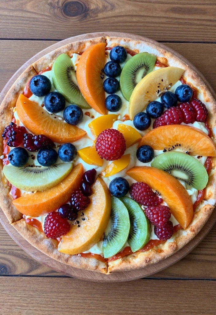 14 Dessert Recipes for a Crowd for Easy Large Batch Entertaining 5 14 Dessert Recipes for a Crowd for Easy Large Batch Entertaining - 5. Fruit Pizza